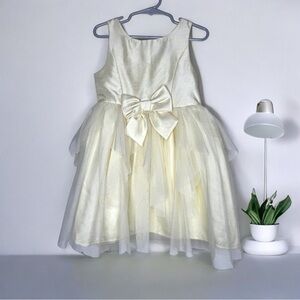 Pink and Violet Ivory Cream Dress Kids Tulle Big Bow Like New Size 4